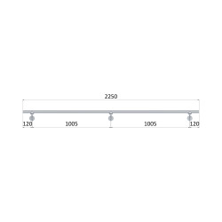 Led madlo ø 42.4mm, L-2250mm, brúsená nerez AISI304 Led madlo ø 42.4mm, L-2250mm, brúsená nerez AISI304